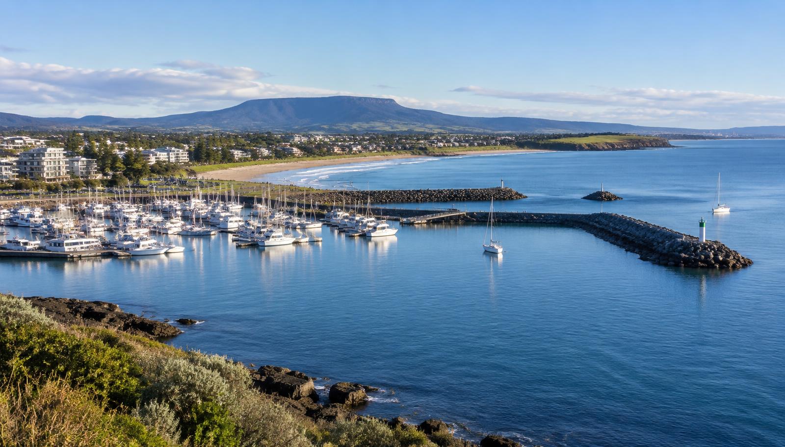 Shellharbour marina and coastline in the Illawarra